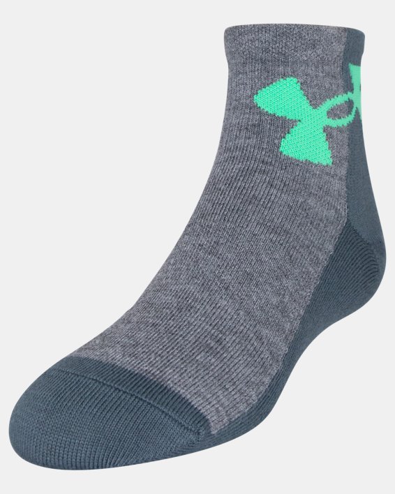 Boys' UA Essential Quarter 6-Pack Socks, Gray, pdpMainDesktop image number 2